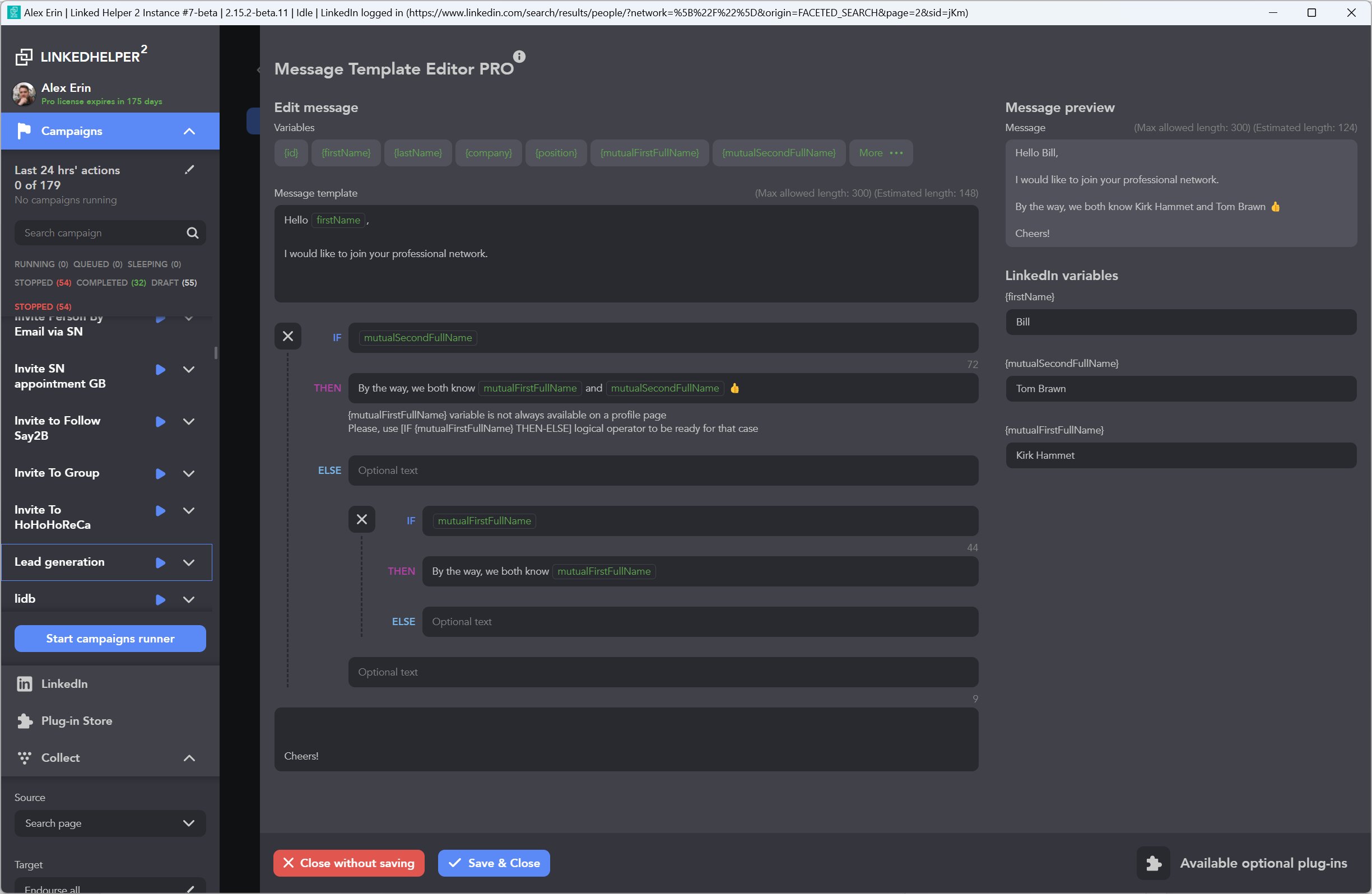 screenshot of Linked Helper 2